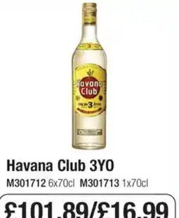 Booker Wholesale Havana Club 3yo offer