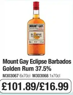 Booker Wholesale Mount Gay Eclipse Barbados Golden Rum offer