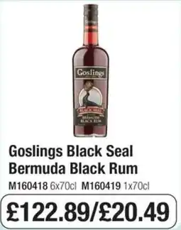 Booker Wholesale Goslings black seal bermuda black rum offer