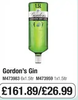 Booker Wholesale Gordon's Gin offer