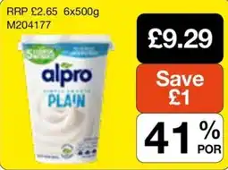 Booker Wholesale Alpro plain offer