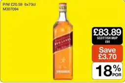 Booker Wholesale Johnnie Walker red label offer