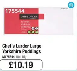 Booker Wholesale Chef's Larder large yorkshire puddings offer