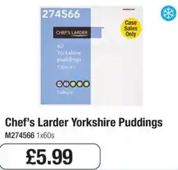 Booker Wholesale Chef's Larder yorkshire puddings offer