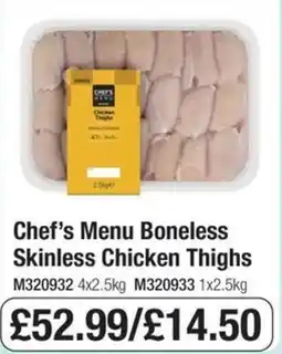 Booker Wholesale Chef's Menu Boneless Skinless Chicken Thighs offer