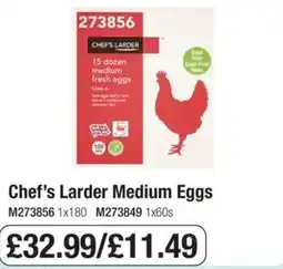 Booker Wholesale Chef's Larder medium eggs offer