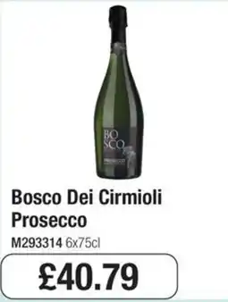 Booker Wholesale Bosco dei cirmioli prosecco offer