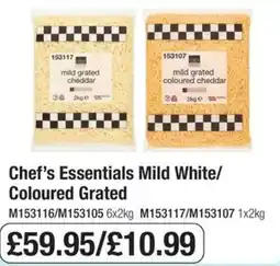 Booker Wholesale Chef's Essentials Mild White/ Coloured Grated offer