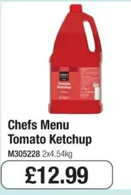 Booker Wholesale Chefs Menu Tomato Ketchup offer