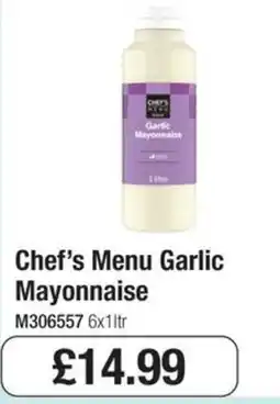 Booker Wholesale Chef's Menu Garlic Mayonnaise offer