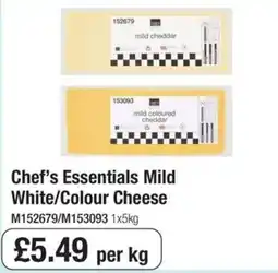 Booker Wholesale Chef's Essentials Mild White/Colour Cheese offer