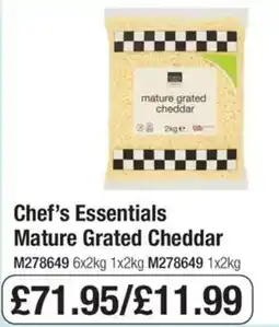 Booker Wholesale Chef's Essentials Mature Grated Cheddar offer