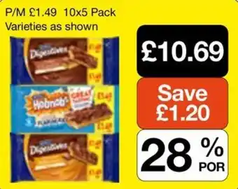 Digestive and Hobnob biscuits