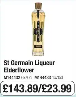 Booker Wholesale St Germain Elderflower Liqueur offer