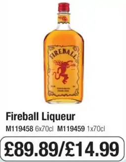 Booker Wholesale Fireball Liqueur offer
