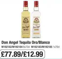 Booker Wholesale Don Angel Tequila Oro/Blanco offer