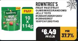 Bestway Rowntree's fruit past/fruit gums/mixed/randoms/ jelly tots offer