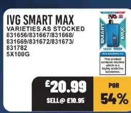Bestway Ivg smart max varieties as stocked offer
