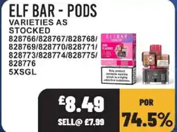 Bestway Elf bar - pods varieties as stocked offer