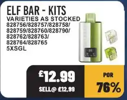 Bestway Elf bar - kits varieties as stocked offer