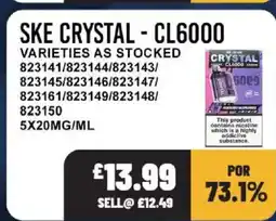 Bestway Ske crystal cl6000 varieties as stocked offer