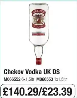 Booker Wholesale Chekov Vodka UK DS offer