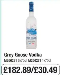 Booker Wholesale Grey Goose Vodka offer