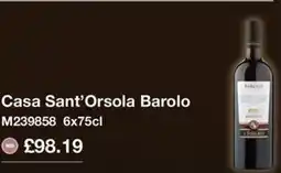Booker Wholesale Casa Sant'Orsola Barolo offer