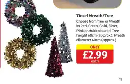 Aldi Tinsel Wreath/Tree offer