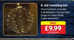 Aldi Led twinkling orb offer