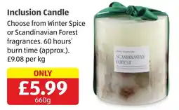 Aldi Inclusion Candle offer