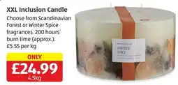 Aldi XXL Inclusion Candle offer