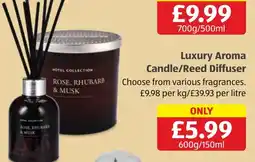 Aldi Hotel Collection Luxury Aroma Candle/Reed Diffuser offer
