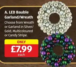Aldi Led Bauble Garland/Wreath offer