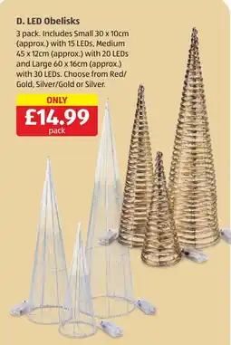 Aldi Led obelisks offer