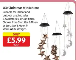 Aldi Led Christmas Windchime offer