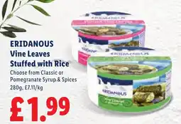 Lidl Eridanous vine leaves stuffed with rice offer