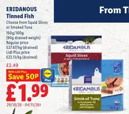 Lidl Eridanous tinned fish offer