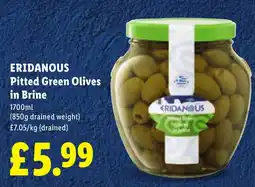 Lidl Eridanous pitted green olives in brine offer