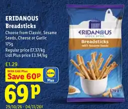 Lidl Eridanous breadsticks offer