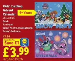 Lidl Kids' Crafting Advent Calendar offer