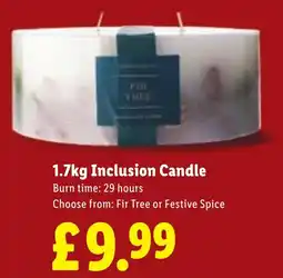Lidl 1.7kg Inclusion Candle offer