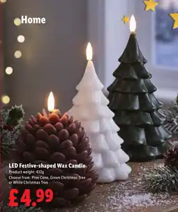 Lidl Led Festive-shaped Wax Candle offer