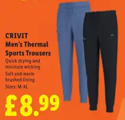 Lidl Crivit men's thermal sports trousers offer