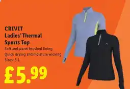 Lidl Crivit ladies' thermal sports top offer