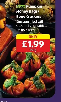 Aldi Pumpkin Money Bags/Bone Crackers offer