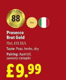 Lidl Prosecco Brut Gold offer