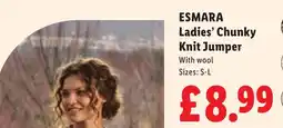 Lidl Esmara ladies' chunky knit jumper offer