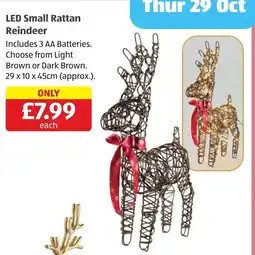 Aldi Led Small Rattan Reindeer offer
