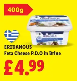 Lidl Eridanous feta cheese p.d.o in brine offer
